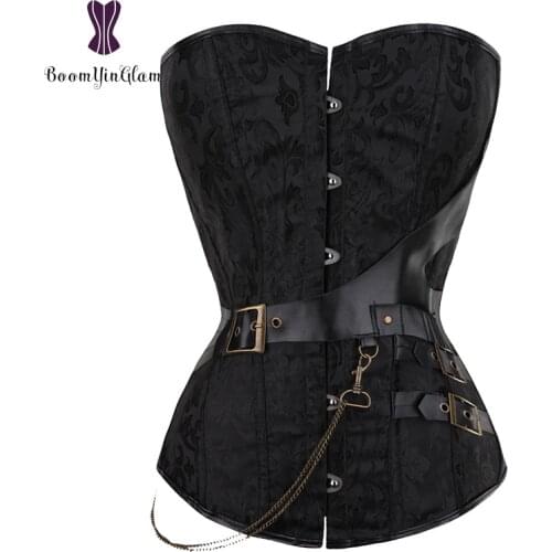Wholesale fashion design black/brown body shaperwear waist trainer shaper steampunk corsets & bustiers for women 907
