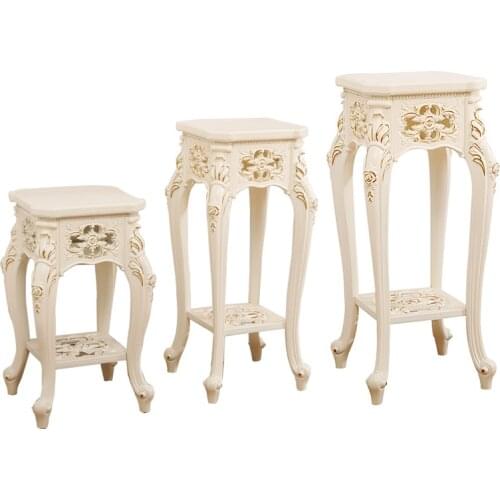 European style ABS luxury living room white flower stand balcony multi-functional indoor floor creative green flower pot rack