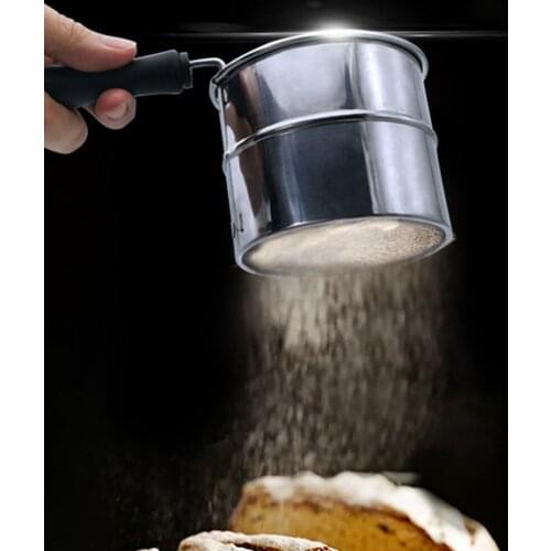 Handheld Flour Sieve Stainless Steel Icing Sugar Mesh Sifter Baking Tool Flour Sieve Kitchen Gadget Bakeware Accessories