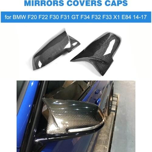Carbon Fiber Replacement style Rearview Mirrors Caps Covers for BMW F20 F22 F30 F31 GT F34 F32 F33 X1 E84 left-hand drive 14-17