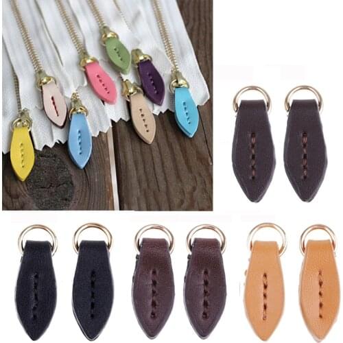 5pcs Leather Zipper Pull Puller Replacement Zip Slider Heads Buckle Travel Bag Suitcase Clothes Tent Backpack Accessories KZ0228