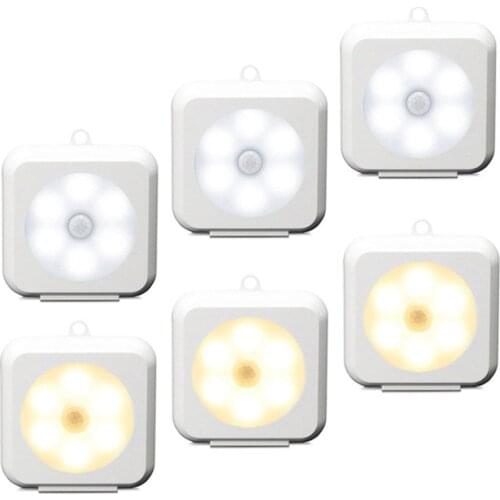 LED Motion Sensor Night Light Indoor battery Powered Motion Sensor lamp Indoor for Hallway Bathroom Bedroom Stairs Corridor