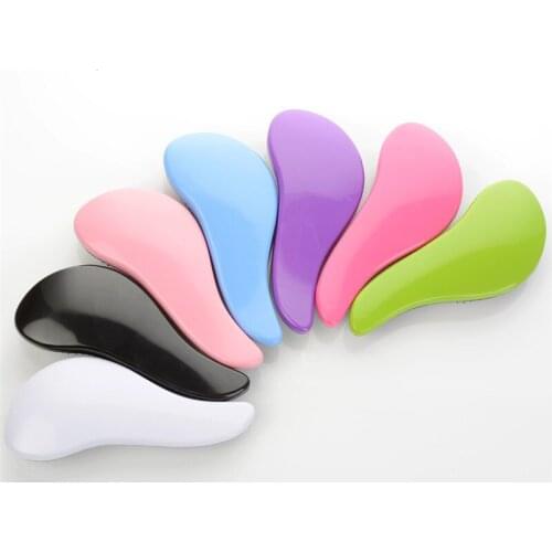 Magic Anti-static Hair Brush Handle Tangle Detangling Comb Shower Electroplate Massage Comb Salon Hair Styling Tool