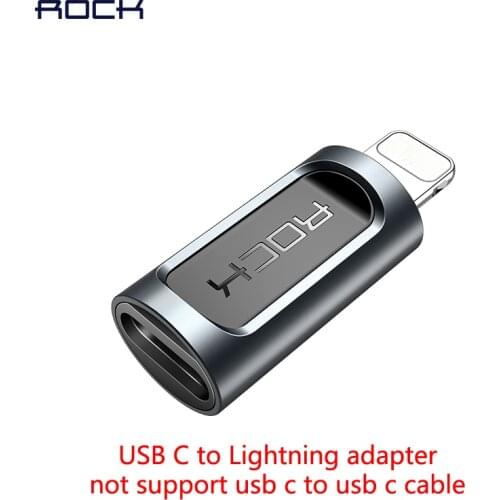 Rock For usb c to Lightning adapter charger for iPhone xs max xr 8 7 6s plus 5s 11 ipad pro fast charging converter micro type c