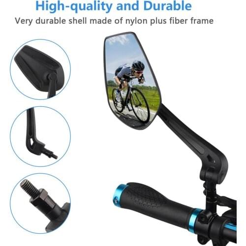 1Pair Bicycle Mirrors Easy to Install Adjustable Universal Motorcycle Accessories Handlebar Left Right Rotatable Rearview Mirror