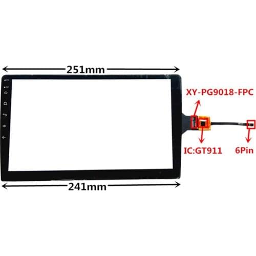 10.1 inch GT911 XY-PG9018-FPC Capacitive Touch Digitizer for Car DVD GPS navigation multimedia Touch screen panel Glass