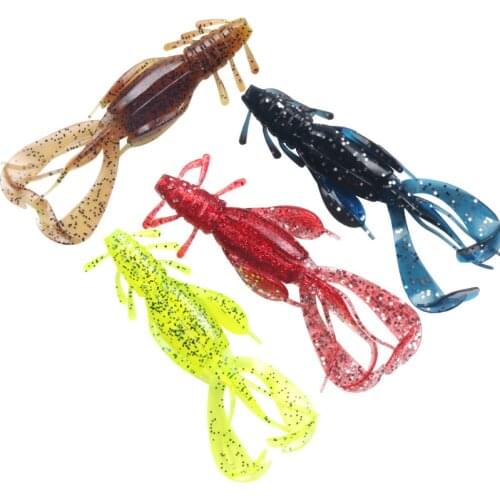 10PCS Soft baits fishing lures Shrimp-shaped 10cm10.5g Roll-tailed shrimp Soft-worm fake bait Bionic bait