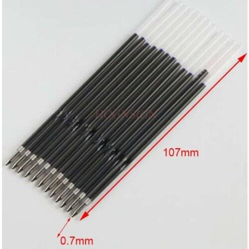 100pcs Push-on Ballpoint Pen Refill 0.7mm Black Blue Red Tricolor With Ear Office Supplies