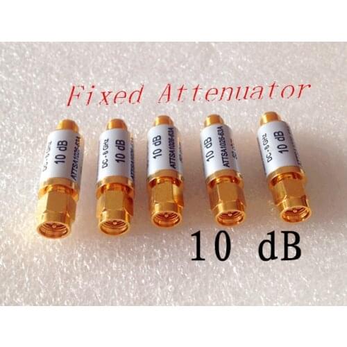 10dB Stainless Steel Attenuator for Microwave Equipment SMA-5W6G Coaxial Fixed Attenuator