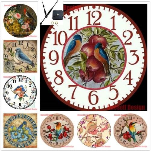 5d diamond painting full clock brid 5d diamond embroidery full clock animal christmas decorations for home wall sticker clock