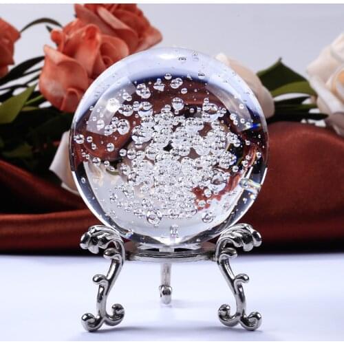 60mm Transparent Crystal Bubbles Ball Glass Ball Globe Feng Shui Miniature For Gift Home Decoration Accessories Office Ornaments