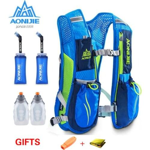 AONIJIE 2021 Nwe Running Marathon Hydration Nylon 5.5L Outdoor Running Bags Hiking Backpack Vest Marathon Cycling Backpack 250ML