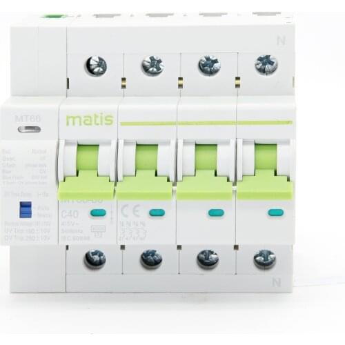 Matis MT66UV three phase 4P 400V automatic smart circuit breaker mcb for solar