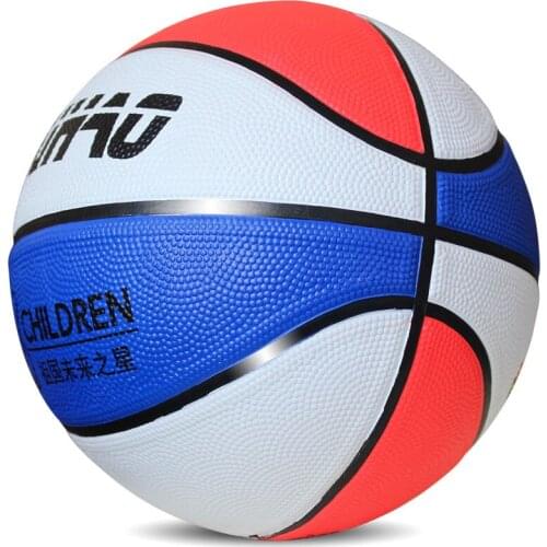 Basketball No. 3 No. 4 No. 5 No. 7 Kindergarten Primary School Students Outdoor Wear Soft Rubber Blue Ball