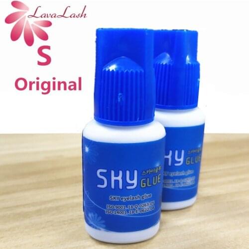 Free Shipping Original Korea Sky Glue S Type for Eyelash Extensions glue 2bottles/lot MSDS Adhesive S type,5ml Blue cap glue
