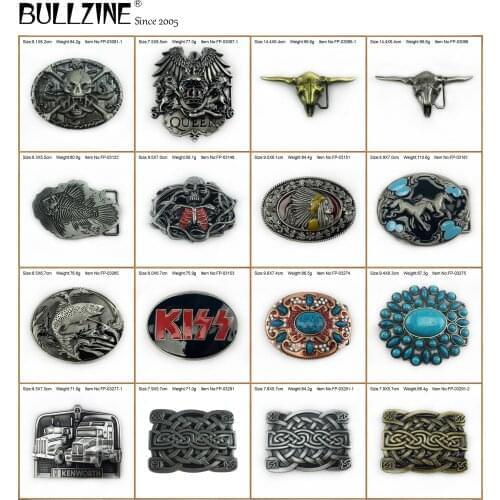 Bullzine Zinc alloy retro Skull QUEEN Bull head Indian Fishing belt buckle Western Celtic Turquoise stone Horse belt buckle