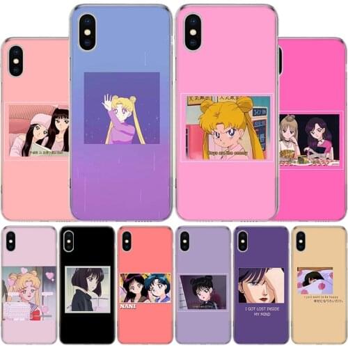 Japanese Anime Aesthetic Friend Phone Case For Apple Iphone 11 12 Mini Pro X XR XS Max 7 8 6 6S Plus 5 SE 7G 6G + Art Cover Coqu