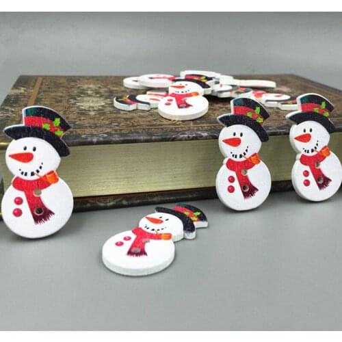 DIY 100pcs Mr. Snowman Wooden Buttons Fit Sewing crafts scrapbooking Christmas 36mm