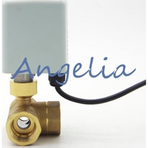 DN20 3/4" BSP AC220V Brass 3 Way T/L Port Motorized Ball Valve Electrical Actuator Valve Three Wires Two Control