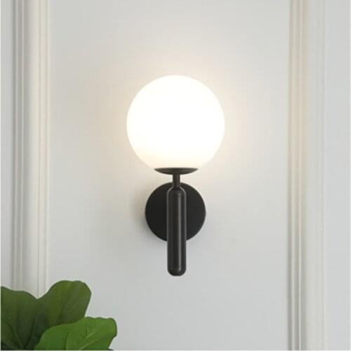 Home Decoration Modern Glass Ball Led on The Mirror Apply Wall-mounted Wall Lamps Industrial Bedside Stairs Loft Indoor Lighting