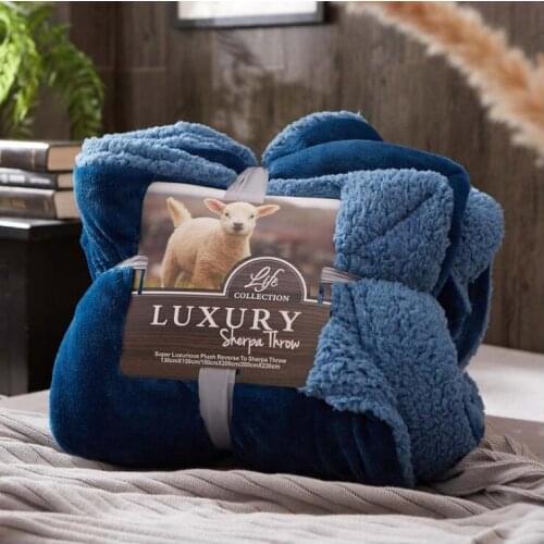 Double Thickening Lamb Cashmere Blanket Sofa Winter Super Warm Cozy Throw Blankets for Office Siesta Air-Condition Bedspread