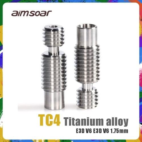 E3D V6 1.75mm titanium alloy TC4 superior quality throat tube all metal throat 3D printer parts 22mm length with drawing