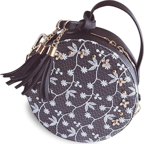 Hot Selling Women Lady Shoulder Crossbody Bag PU Round Small Chain For Smartphone Coin Money
