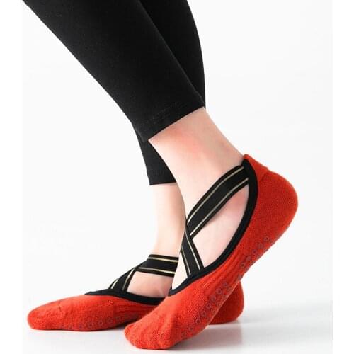 USHINE quality bandage yoga socks non-slip towel bottom Pilates socks breathable quick-drying Backless Barre dance socks