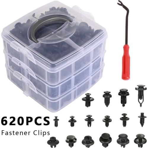 620pcs Auto Fastener Clip Mixed Car Body Push Retainer Pin Rivet Bumper Door Trim Panel Retainer Fastener Kit for Toyota Audi VW