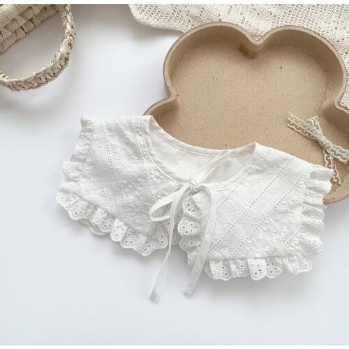 Korean Style New Spring Summer Cotton Floral Printed Baby Girls Ruffles Bibs Infants Accessiories Toddlers Kids False Collars