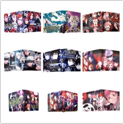 Anime Wallet Jujutsu Kaisen Cosplay Mens And Womens Walle Itadori Yuji Fushiguro Megumi Gojo Satoru Card Holder Coin purses