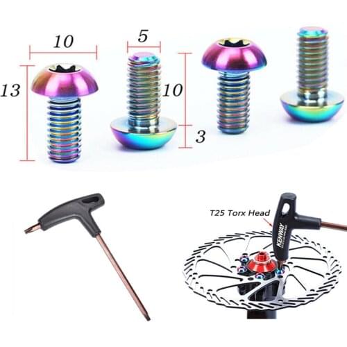 KRSEC Mountain Bicycle Disc Brake Rotor Bolts Universal T25 Torx hex Wrench MTB Bike Brake Rotoe Screw Bicycle Part