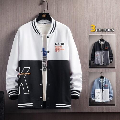 Men Streetwear Print Jackets Coat 2021 Autumn Mens Patchwork Harajuku Cargo Windbreaker Male Korean Bomber Jacket