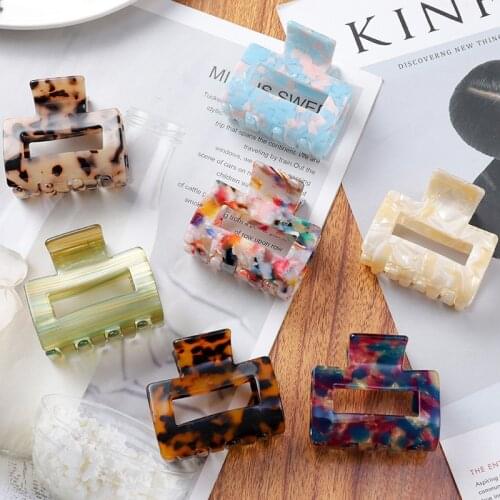 2020 In Stock Summer New Arrived Hair Claw Clip for Women Colorful Turtoiseshell Acetate Acrylic Hair Claw Crab Hair Accessories