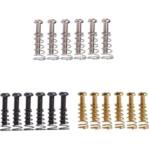 Hot sell 6 Pieces Iron Electric Guitar Bass Bridge Tailpiece Saddles Screws+Springs Guitar Parts
