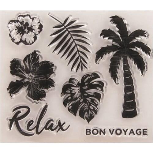 Leaves Silicone Clear Stamp Cling Seal DIY Scrapbook Embossing Album Decor Craft