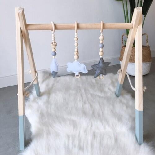 Wall Hanging Kids Room Ornaments Decoration Fox Snow Mountain Cartoon Wooden Beads String Childrens Room Crib Tent Beds Curtain