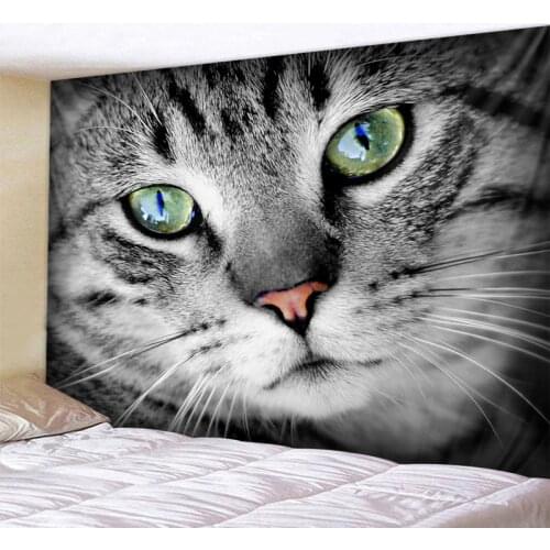 Cute Expression Cat Beautiful Mandala Tapestry Wall Hanging Beach Towel,Home Decor Tapestries Living Room Bedroom Couch Blanket