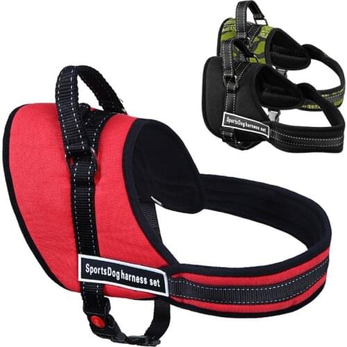 Nylon Pet Vest Harness For Medium Large Dogs Quick Control Handle Reflective Paded Pets Training Accessories Dog Harnesses