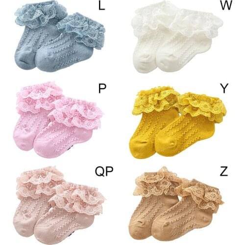Baby Girl Socks Ruffle Lace Design Summer Double Lace Princess Socks Children Casual short ankle Socks