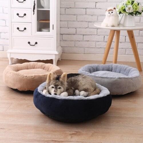 2020 New Autumn and winter new pet bed thick warm small and medium dogs removable and washable round kennel cat nest