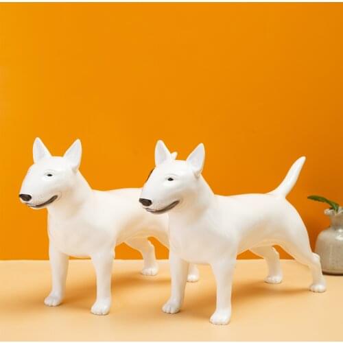 Painted Simple Solid Realistic Bull terrier Entrance Color Creative Room Entrance Wine Cabinet Office Decorations Resin Crafts