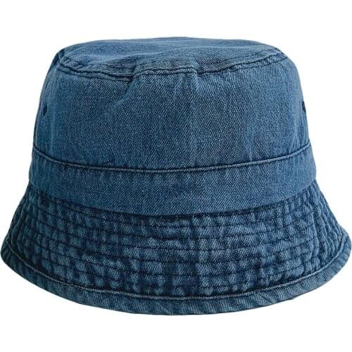 Foldable Denim Bucket Hat Cotton Washed Fisherman Panama Womens Bucket Hat K Pop Bob Dropship Fishing Hunting Cap Outdoor Beach