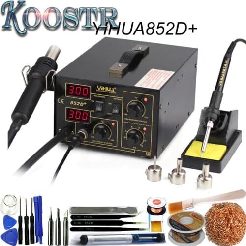 YIHUA 852D+SE Brushless Hot Air Soldering Warming Up Quickly With Imported Heater Element Hot Air Soldering Station