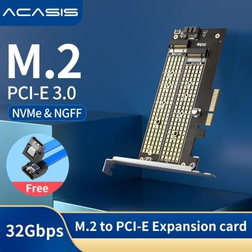PCI-E to M.2 NVME NGFF Riser Card M Key/B Key Hard Disk Drive Adapter Desktop HDD Expansion Card for Mac Linux Windows