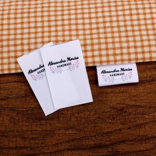 Custom Sewing label, Custom Clothing Labels - Fabric Tags, Logo or Text, Cotton Ribbon, Custom text (MD3050)