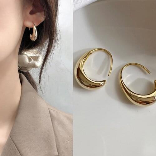 Rinhoo Simple Stud Earrings Vintage Geometric Ellipse Handmade Earrings Party Accessories Jewelry Gift For Women Ear Rings