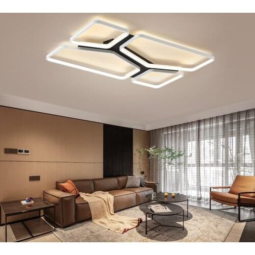 Rectangle/Square Surface mounted Modern led Chandelier for Living Room Bedroom Study Room Indoor led ceiling Chandeliers Fixture