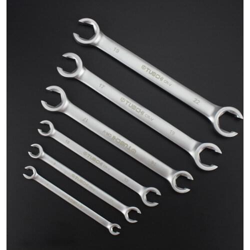 6-24mm Double Headed Metric Open End Wrench Six Angle Special Metal Wrenches for Oil Pipe Tubing Spanner Auto Repair Tools 1pcs