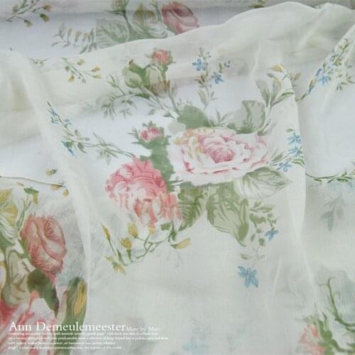 Silk Georgette Chiffon Fabric Dress Elegant Large Wide Thin Dress Shirt DIY Sewing